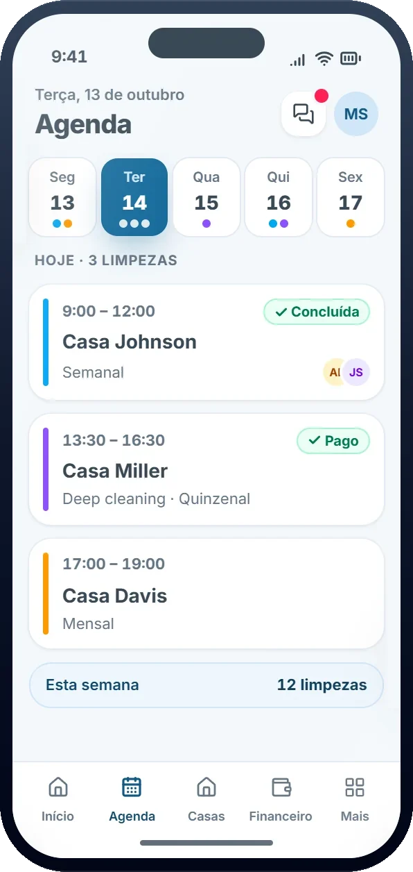 Agenda do Klinvi no celular